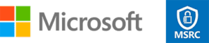 Logo Microsoft y su sección de Microsoft Security Response Center